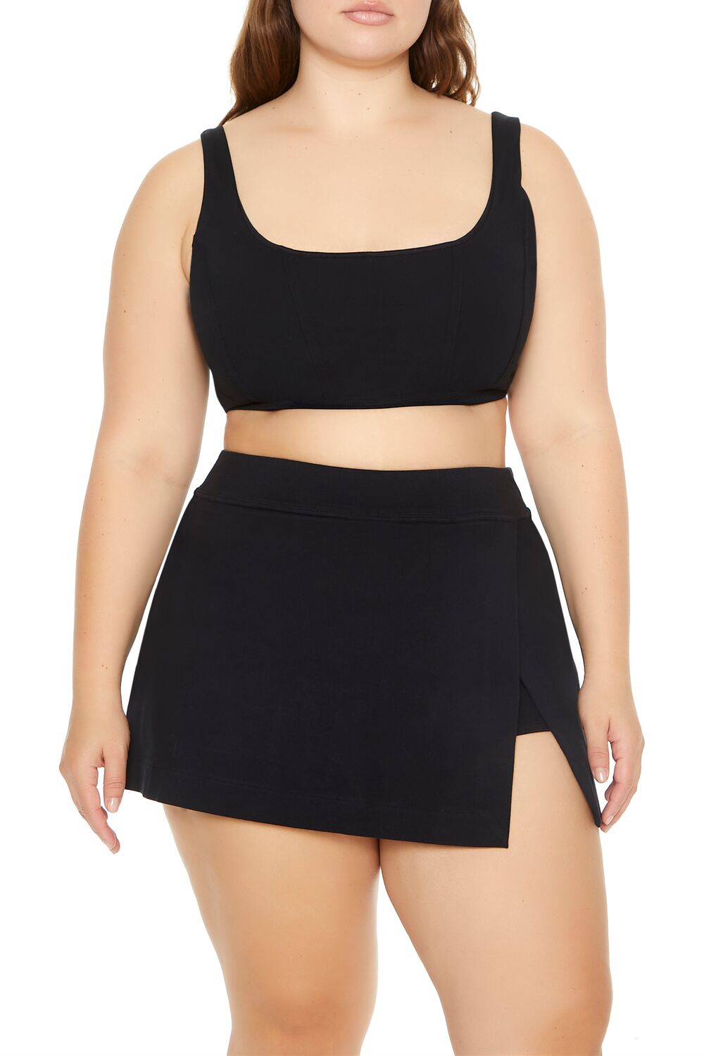 Plus Size Tulip-Hem Mini Skirt - Forever 21