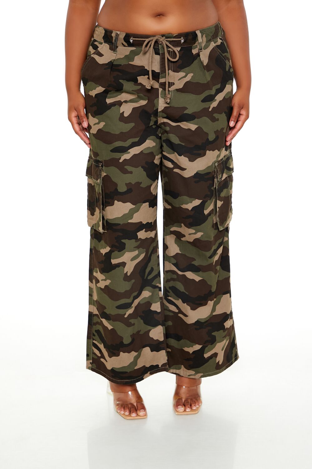 Plus Size Camo Print Fleece Sweatpants - Forever 21