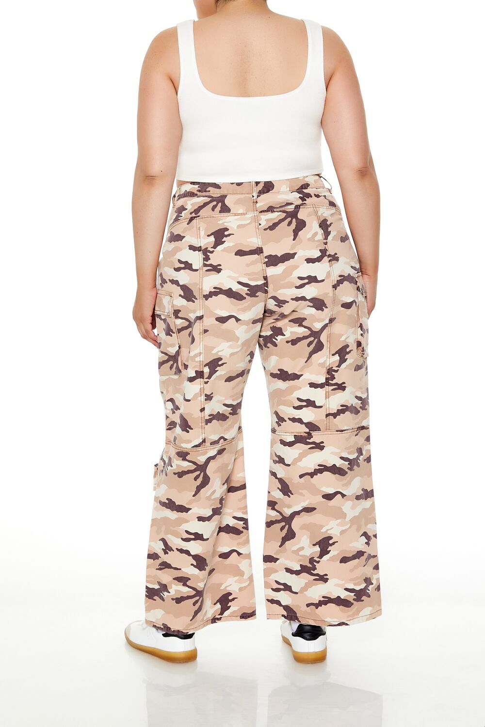 Plus Size Leaf Print Cargo Pants - Forever 21