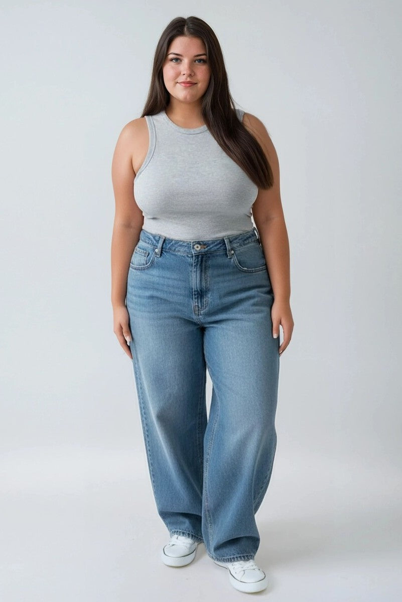 Plus Size Wide-Leg Denim Jeans - Forever 21
