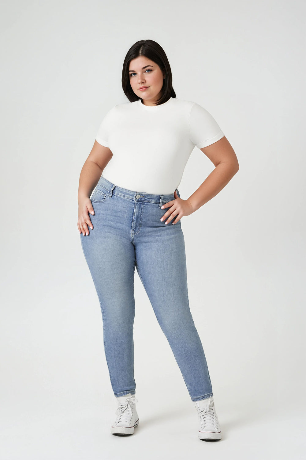 Plus Size Skinny High-Rise Jeans - Forever 21