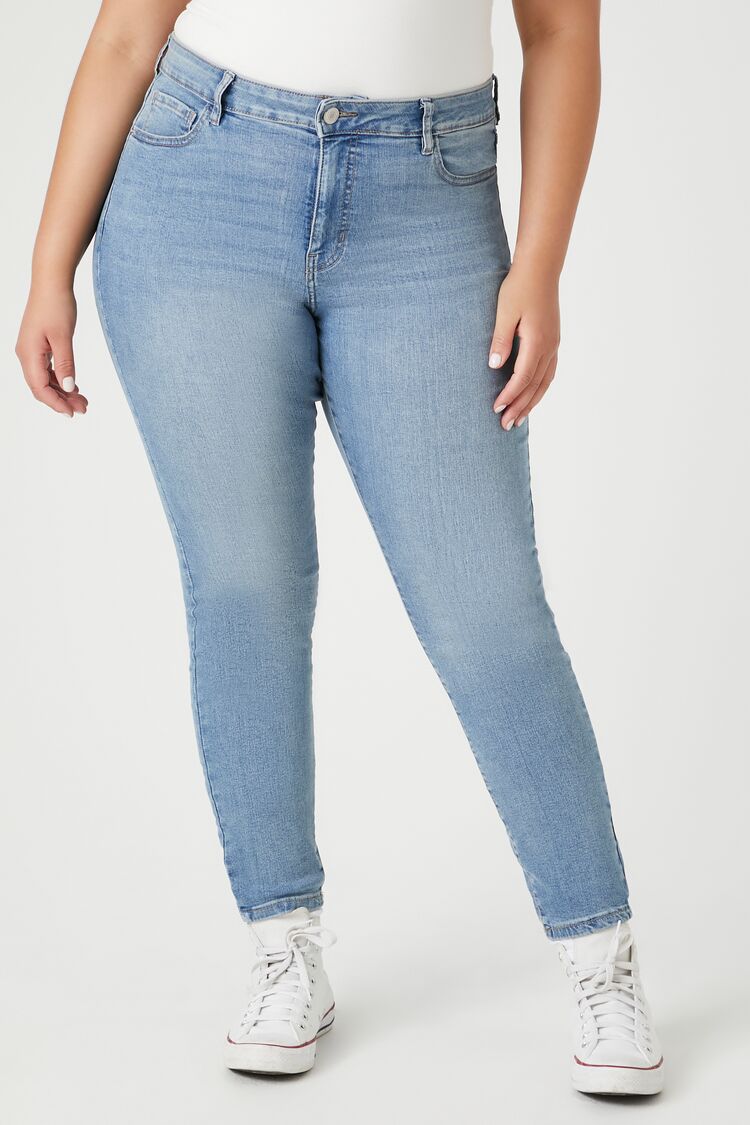 Plus Size Skinny High-Rise Jeans - Forever 21