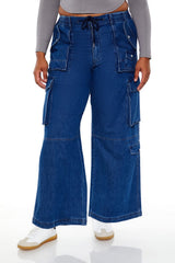 Plus Size Mid-Rise Cargo Jeans - Forever 21