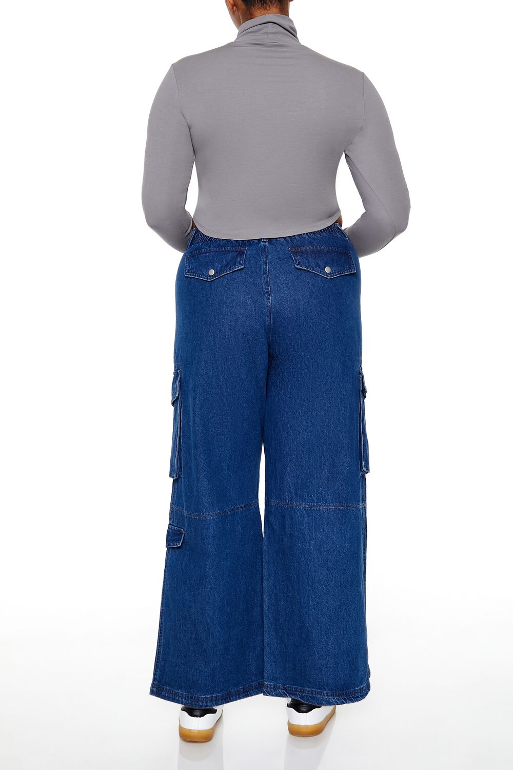 Plus Size Mid-Rise Cargo Jeans - Forever 21