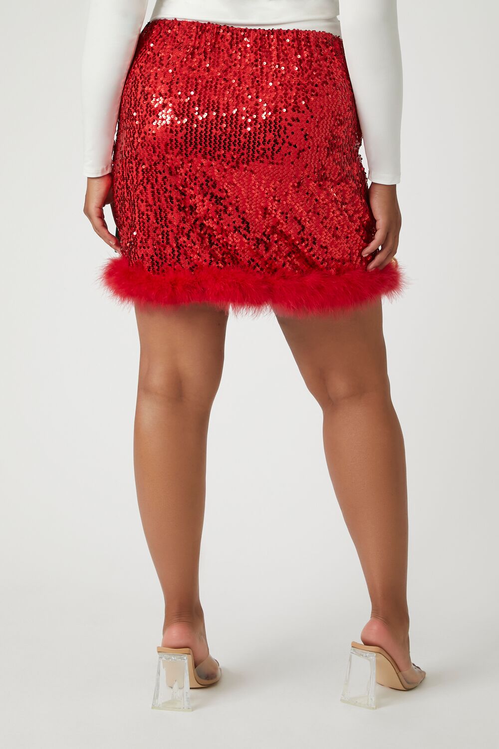 Plus Size Sequin Ornament Mini Skirt - Forever 21