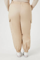 Plus Size Twill Cargo Joggers - Forever 21