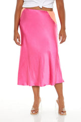 Plus Size Satin Midi Slip Skirt - Forever 21