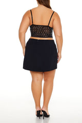 Plus Size Rhinestone-Fringe Mini Skirt - Forever 21