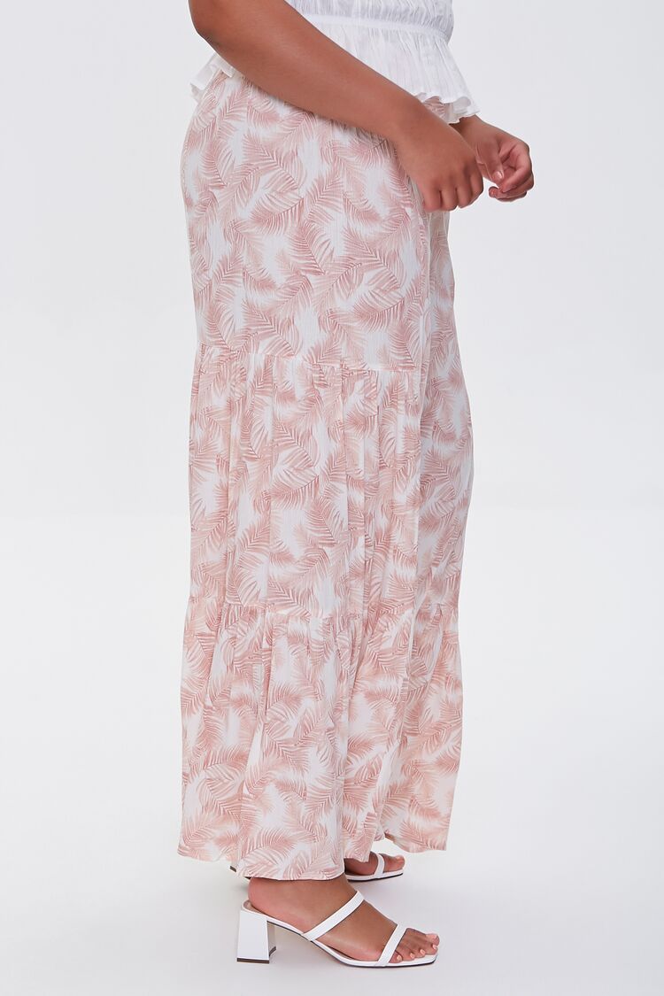 Plus Size Leaf Print Wide-Leg Pants - Forever 21