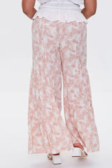 Plus Size Leaf Print Wide-Leg Pants - Forever 21