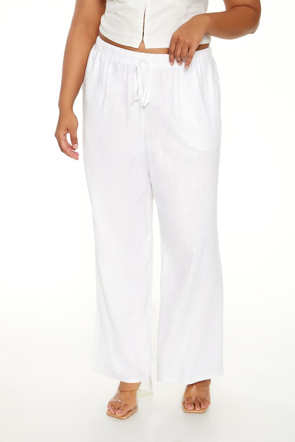 Plus Size Wide-Leg Drawstring Pants - Forever 21
