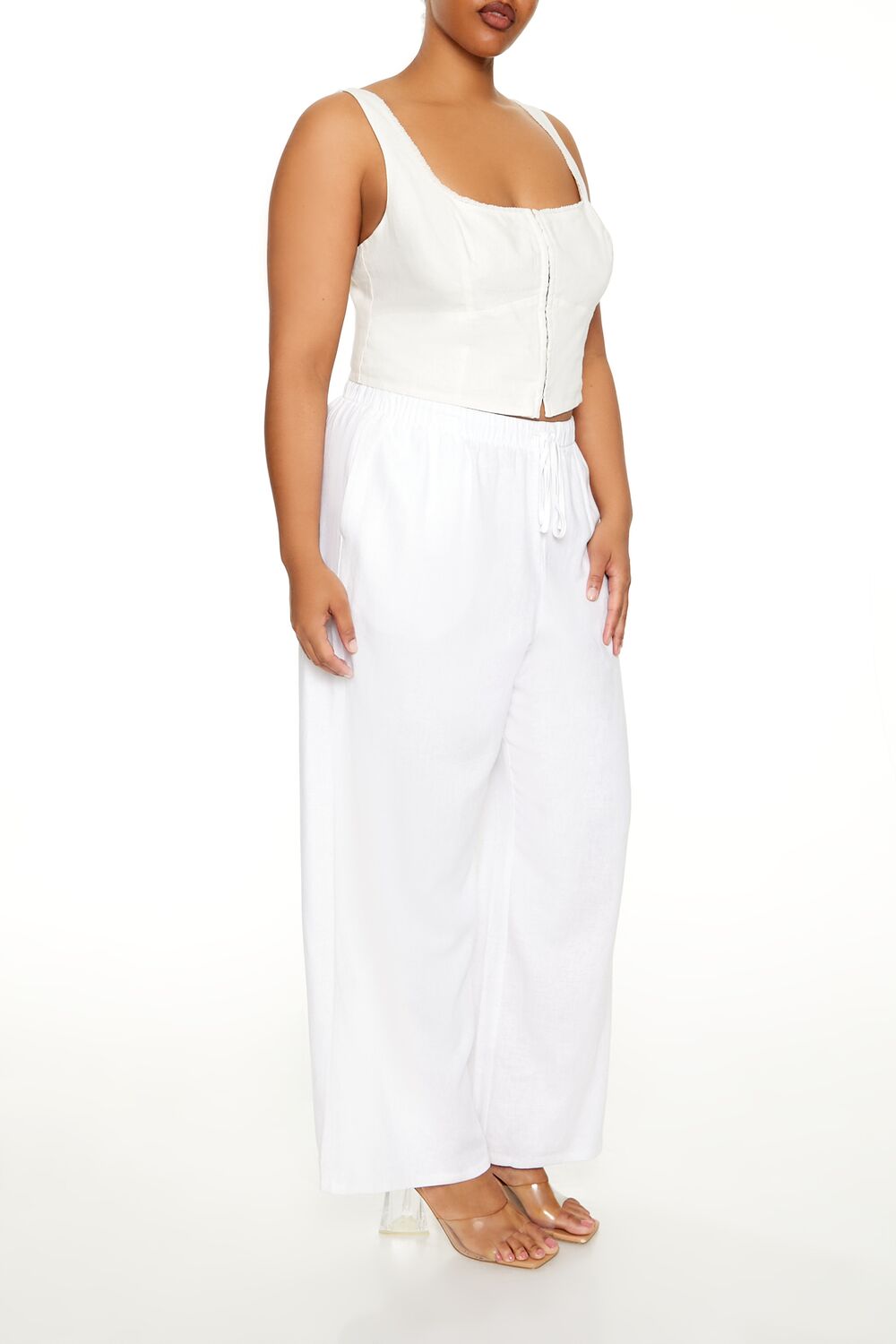 Plus Size Wide-Leg Drawstring Pants - Forever 21