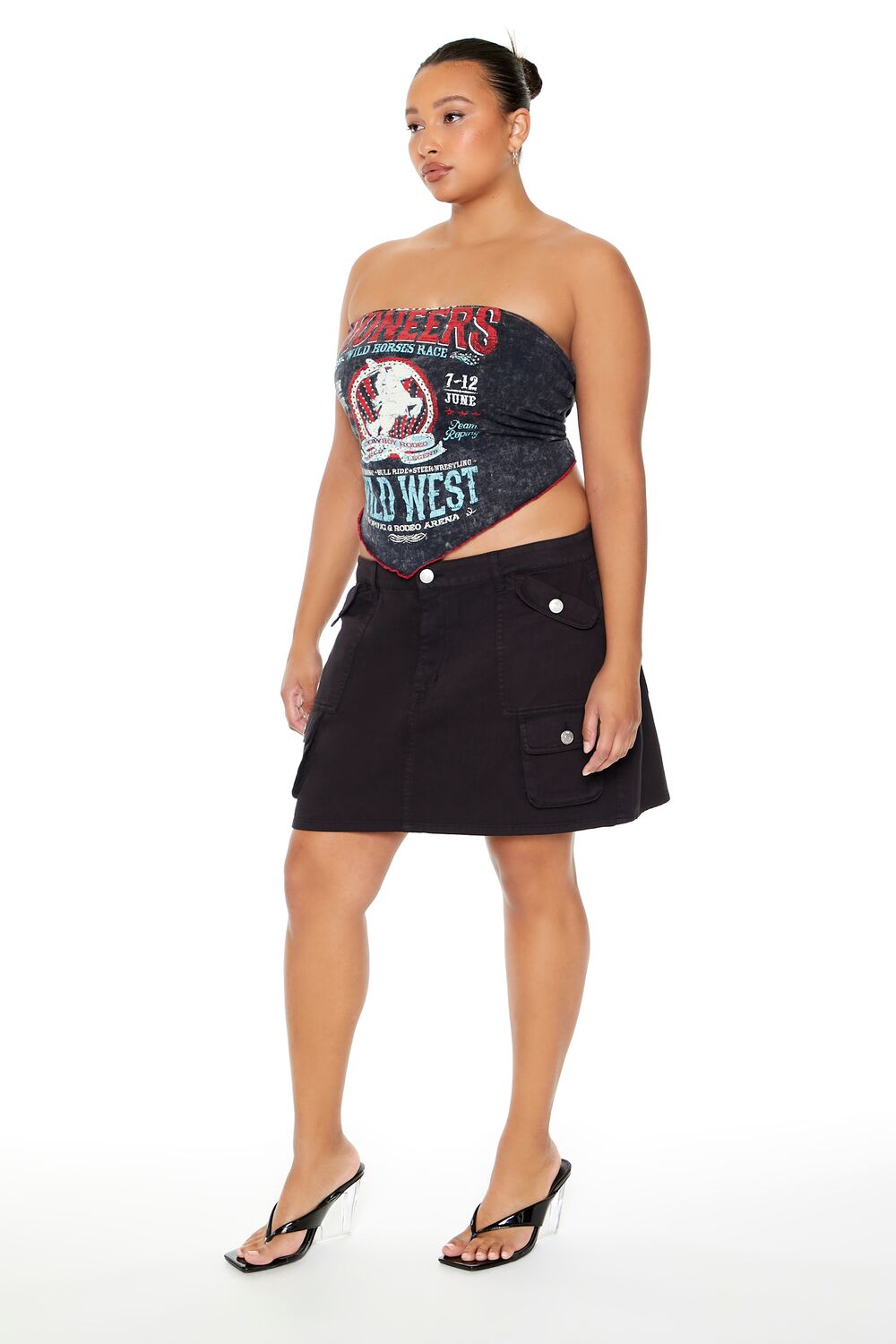 Plus Size Twill Cargo Mini Skirt - Forever 21