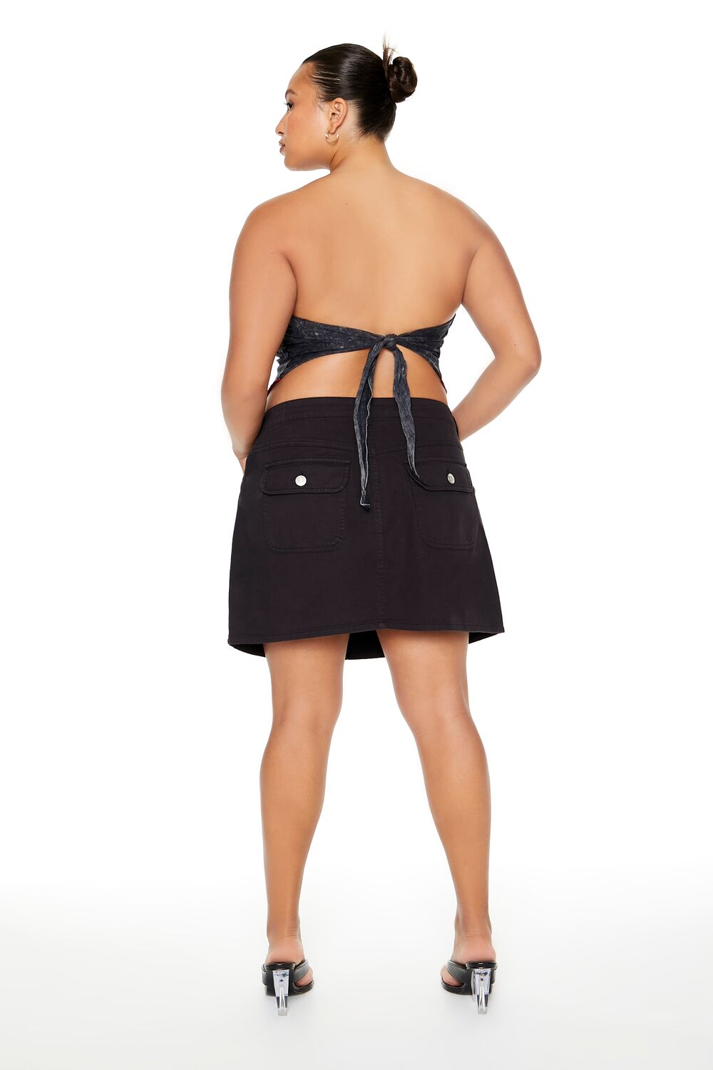 Plus Size Twill Cargo Mini Skirt - Forever 21