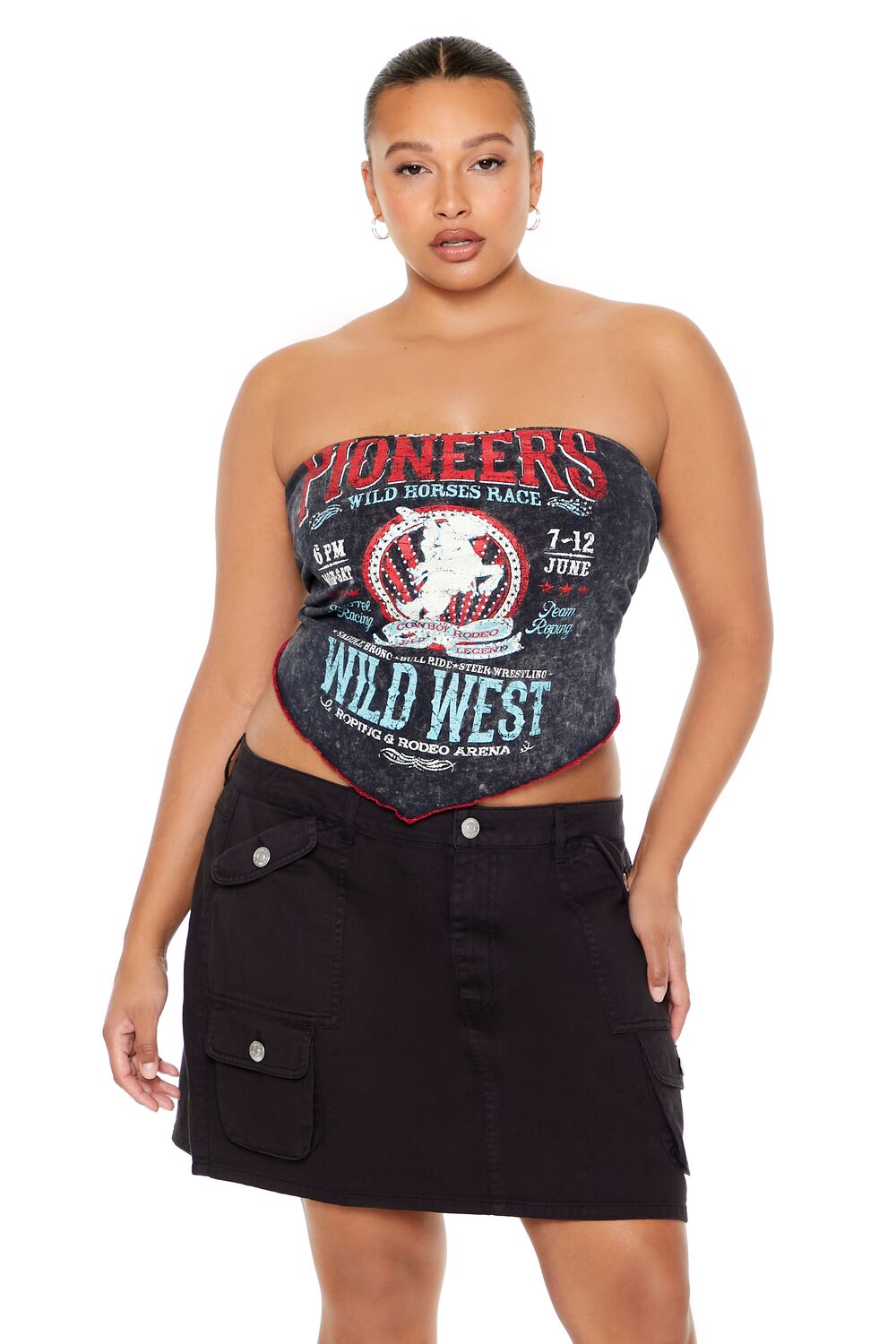 Plus Size Twill Cargo Mini Skirt - Forever 21