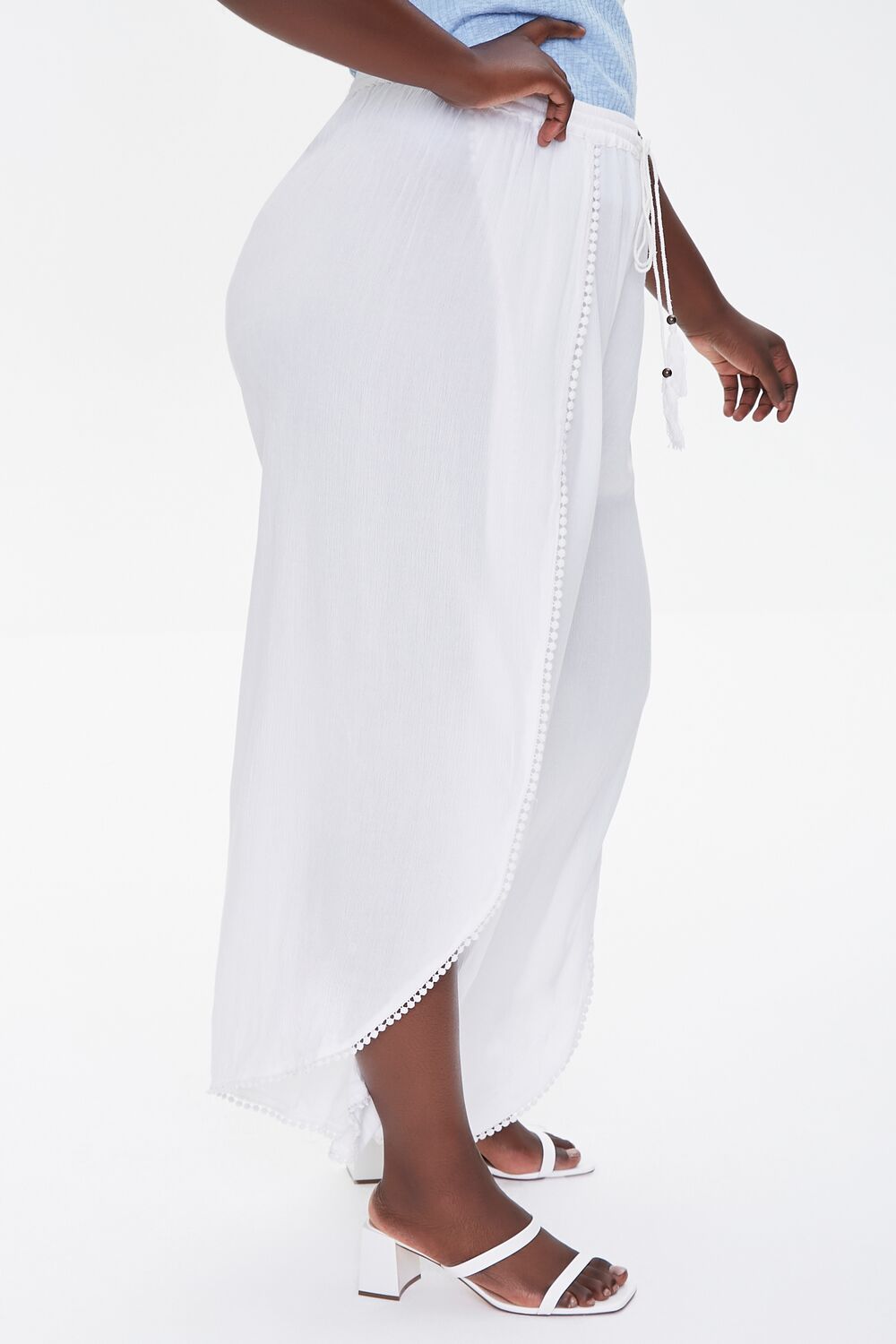 Plus Size Crochet-Trim Tassel Pants - Forever 21