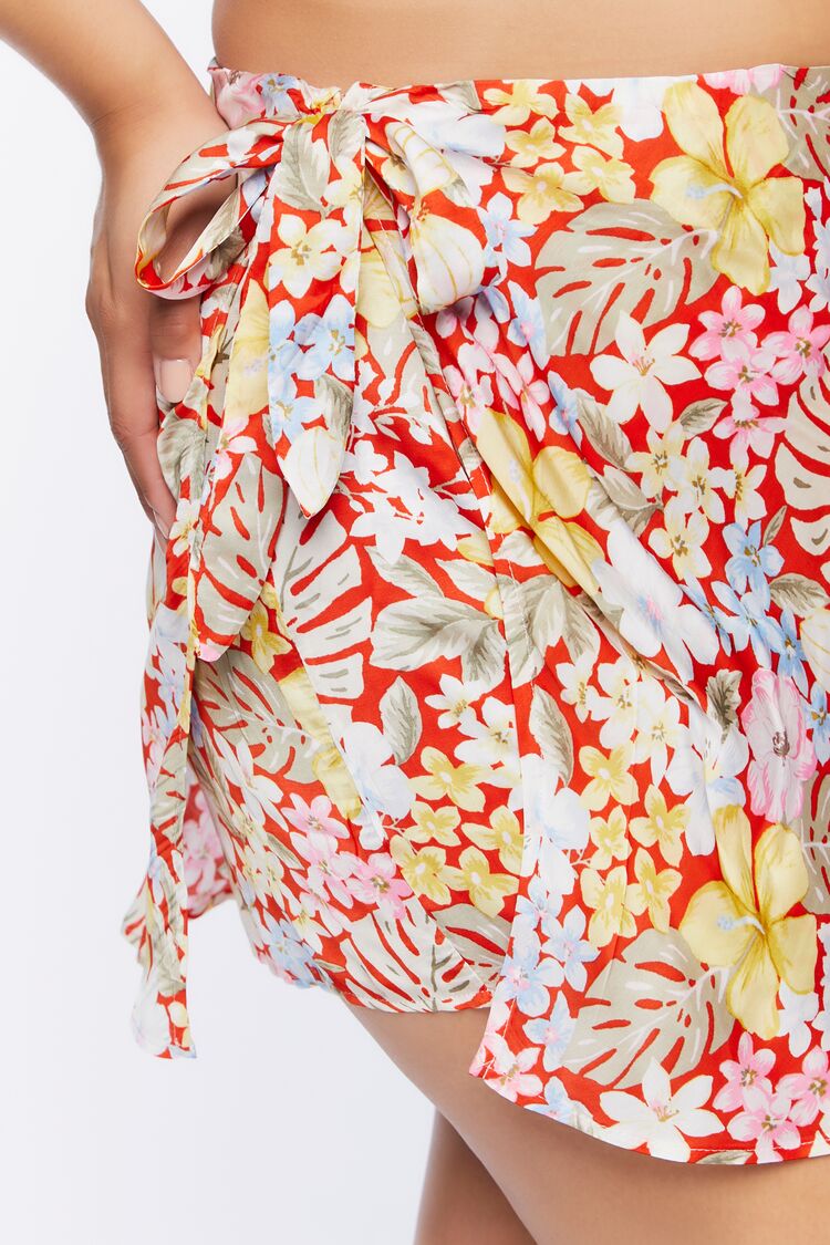 Plus Size Tropical Floral Print Mini Skirt - Forever 21