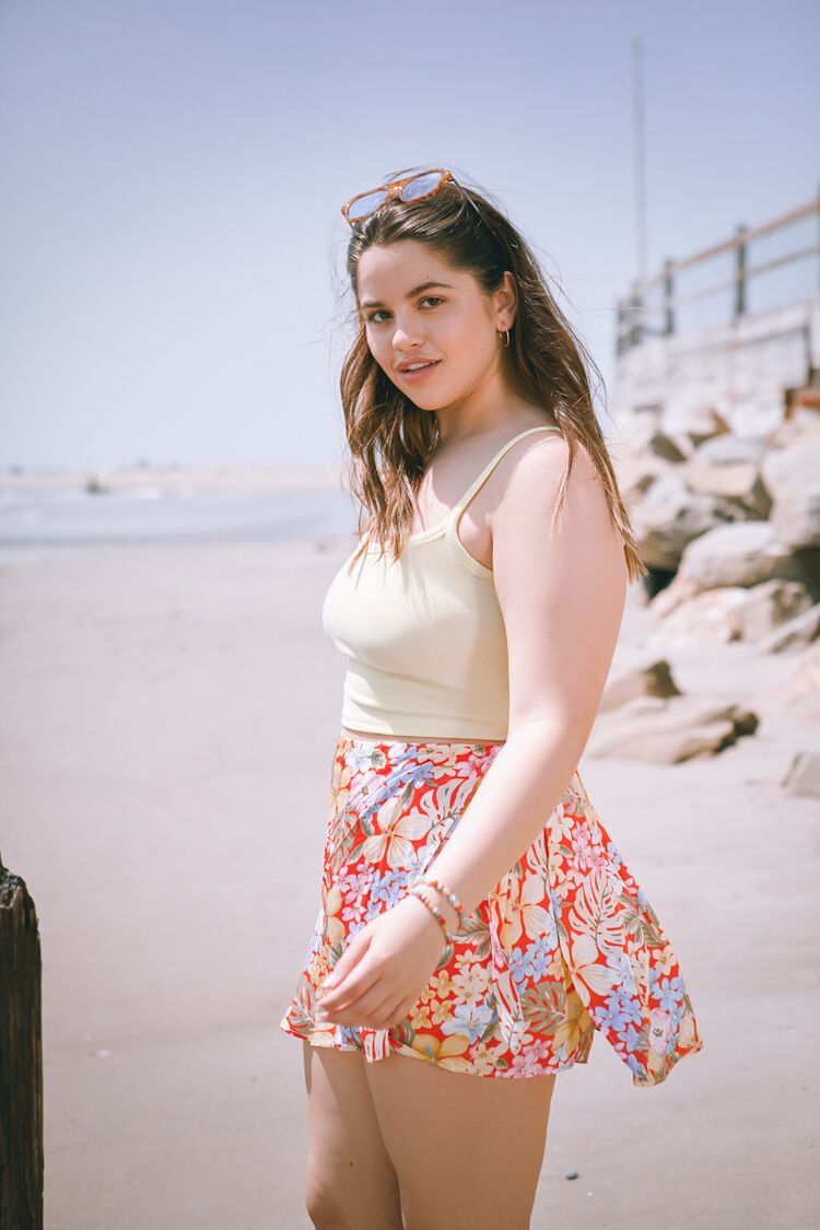 Plus Size Tropical Floral Print Mini Skirt - Forever 21