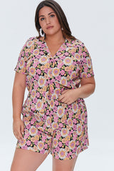 Plus Size Floral Print Shorts - Forever 21
