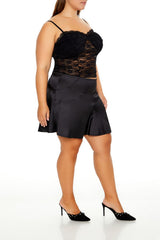 Plus Size Satin Mini Skirt - Forever 21