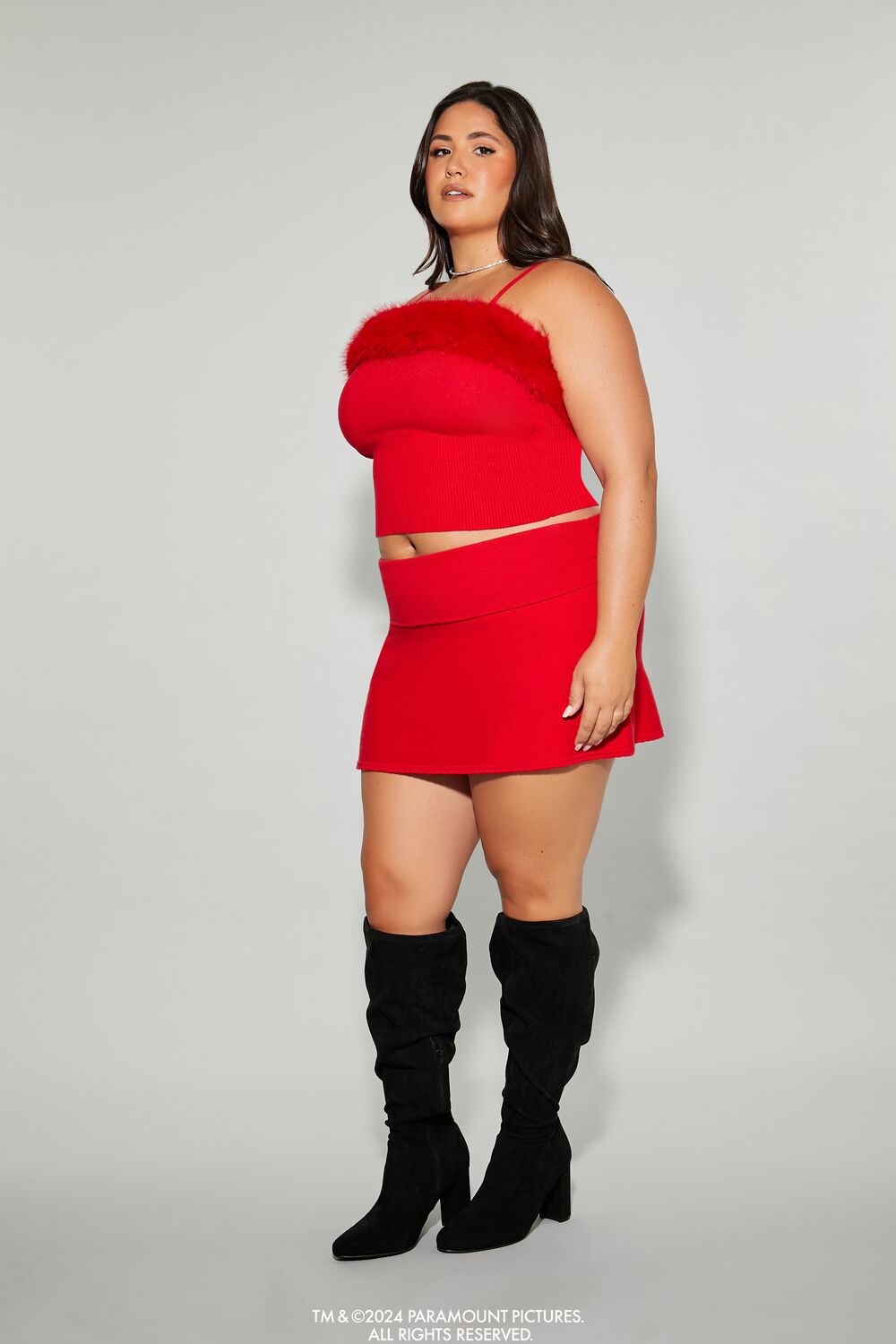 Plus Size Mean Girls Foldover Mini Skirt - Forever 21