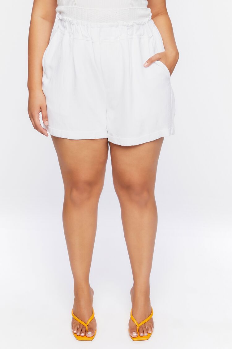 Plus Size Paperbag High-Rise Shorts - Forever 21