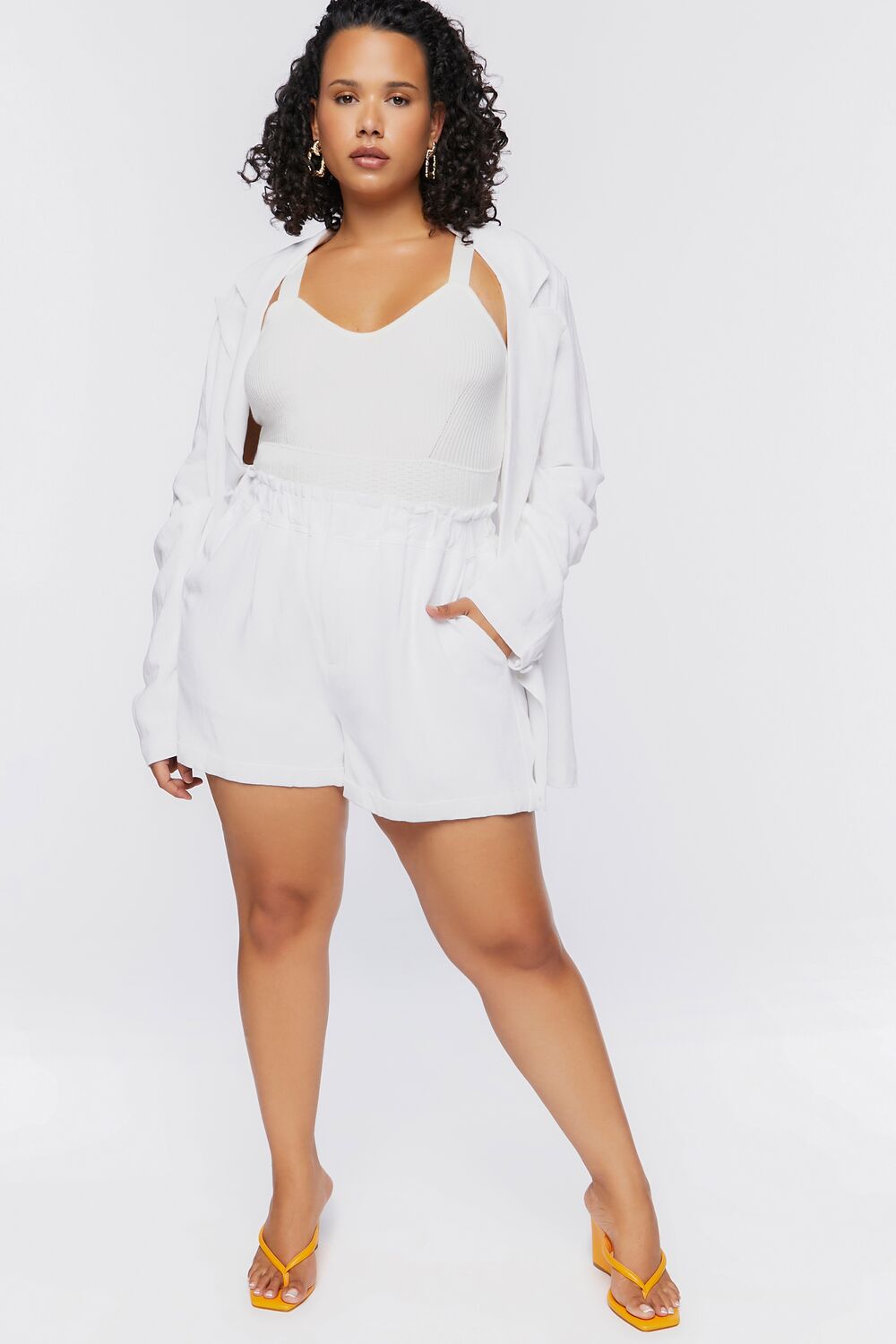 Plus Size Paperbag High-Rise Shorts - Forever 21