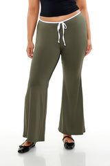 Plus Size Tie-Waist Flare Leggings - Forever 21