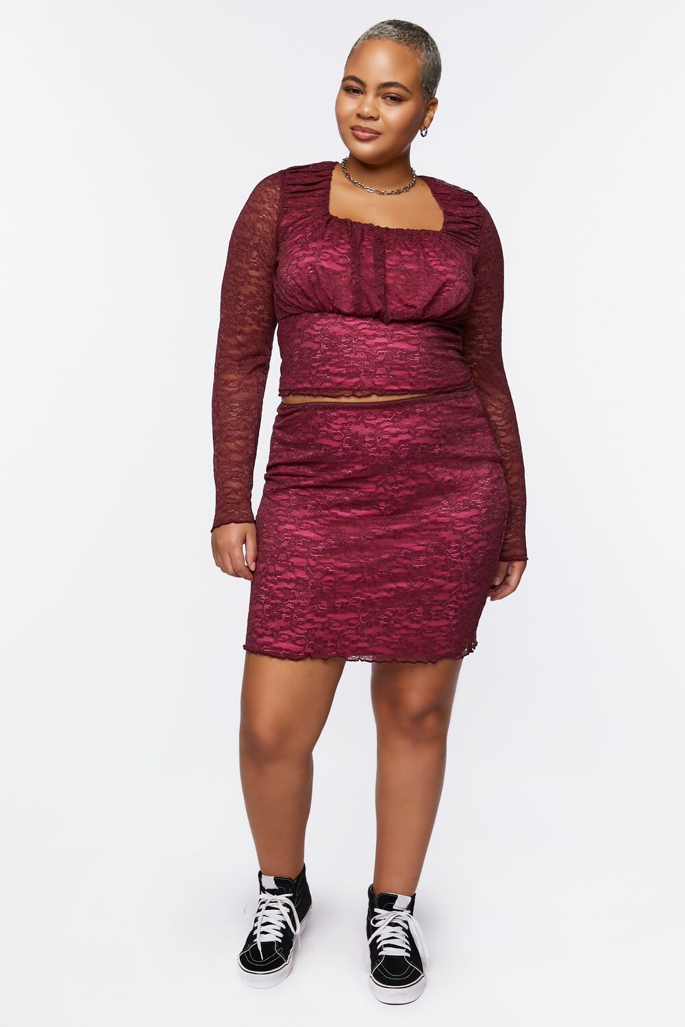 Plus Size Lace Mini Skirt - Forever 21