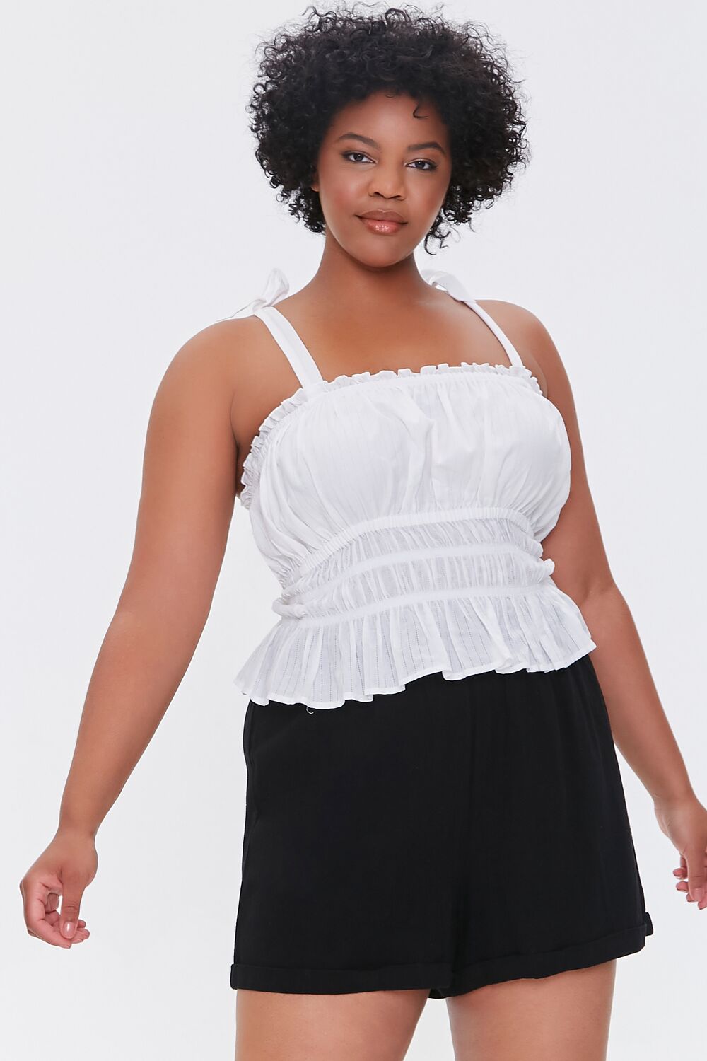 Plus Size Smocked Shorts - Forever 21