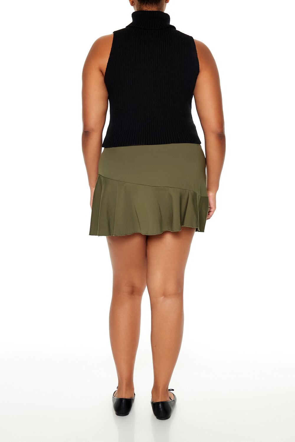 Plus Size Ponte Pleated Mini Skort - Forever 21