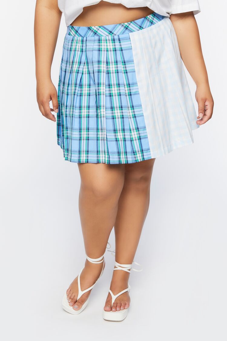 Plus Size Reworked Plaid Mini Skirt - Forever 21