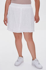Plus Size Tiered Buttoned Mini Skirt - Forever 21
