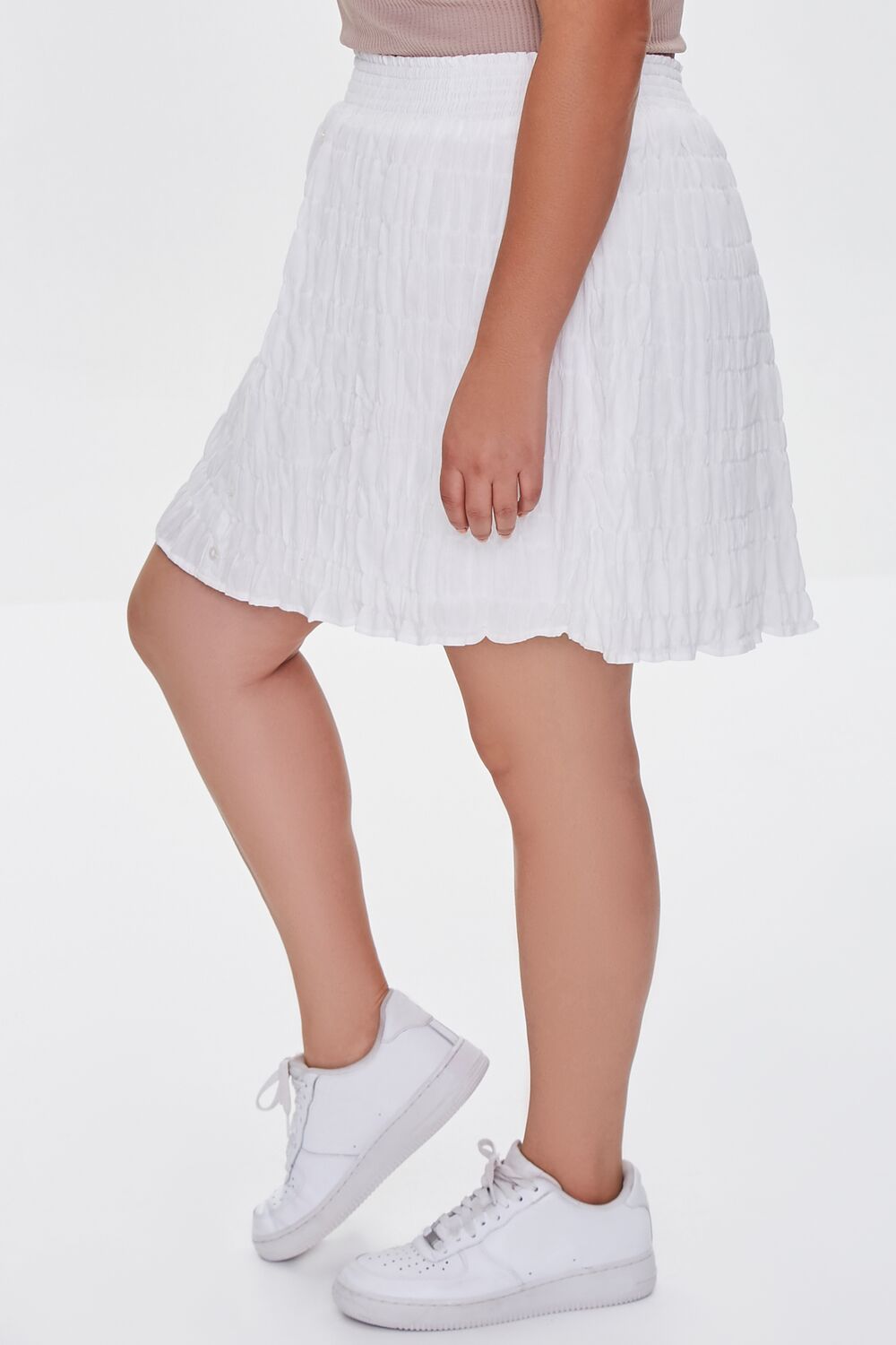 Plus Size Tiered Buttoned Mini Skirt - Forever 21