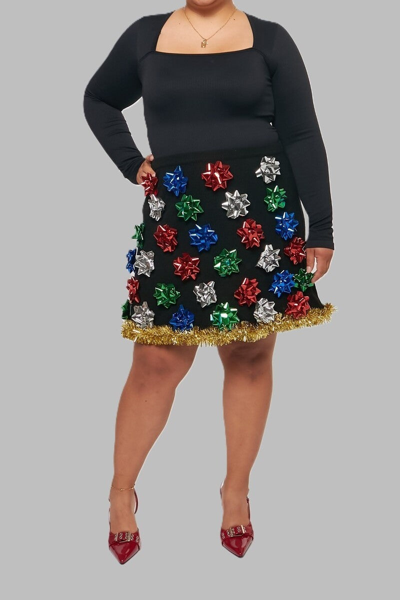 Plus Size Gift Bow Mini Skirt - Forever 21