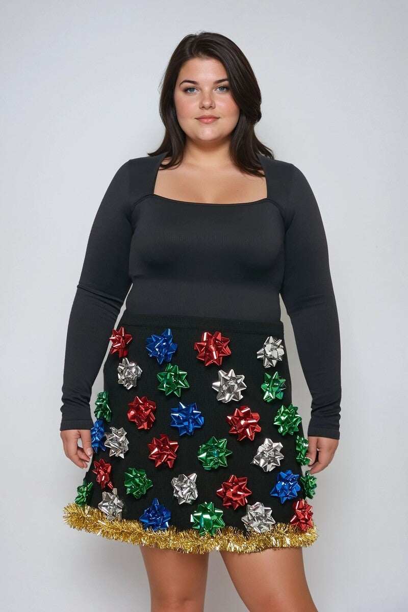 Plus Size Gift Bow Mini Skirt - Forever 21