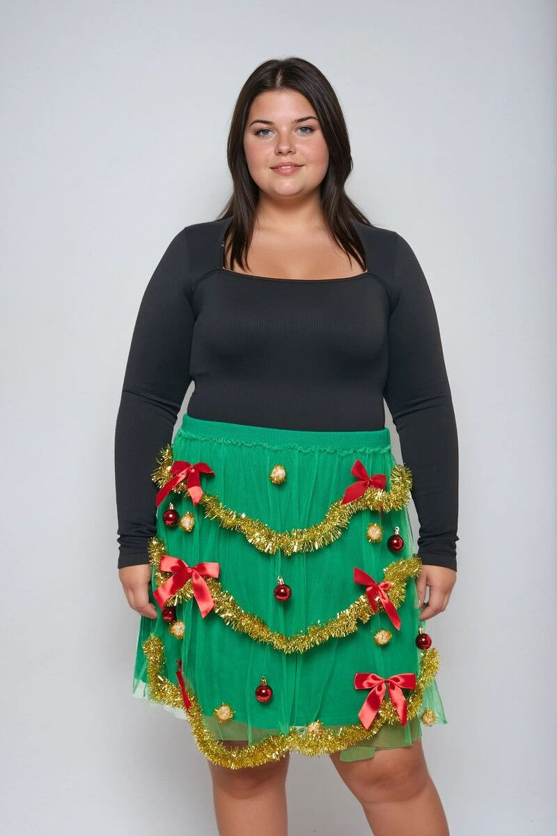 Plus Size Holiday Tutu Mini Skirt - Forever 21