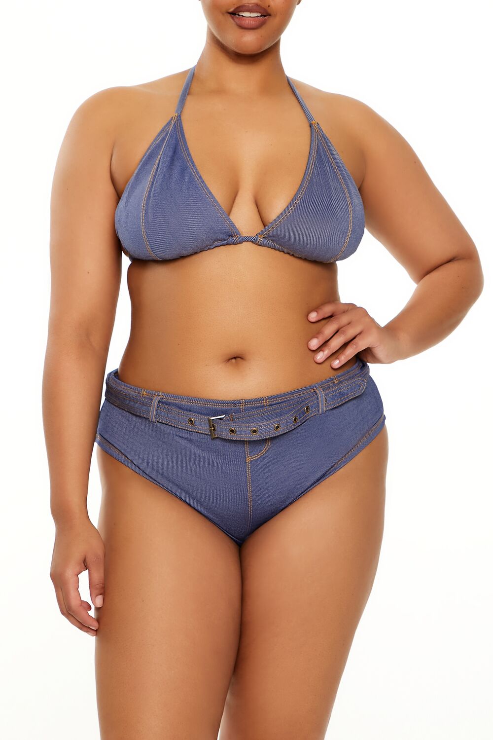 Plus Size Denim Bikini Top - Forever 21