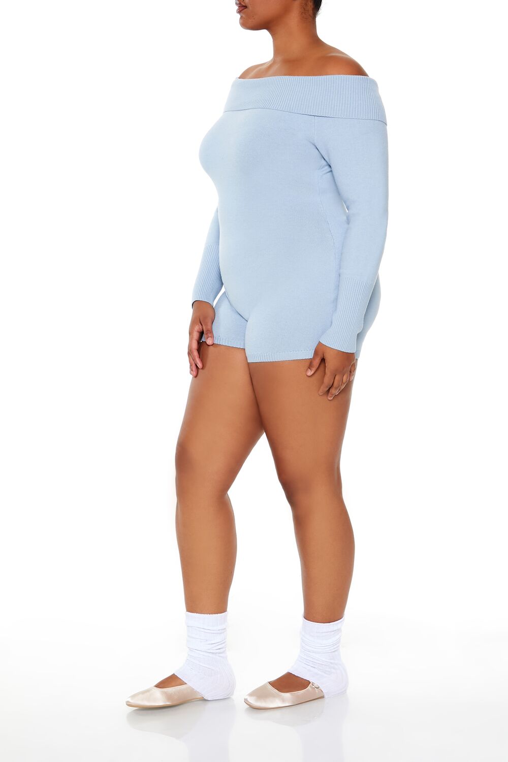 Plus Size Off-the-Shoulder Romper - Forever 21