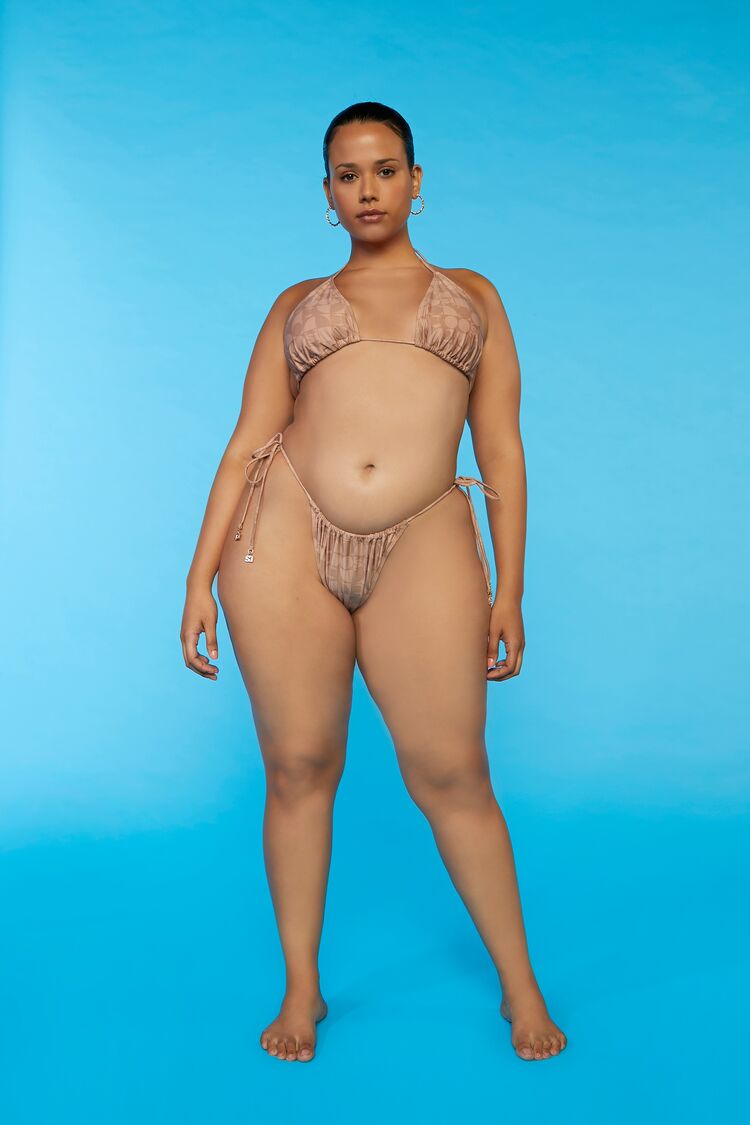 Plus Size Sports Illustrated Geo Print Bikini Bottoms - Forever 21