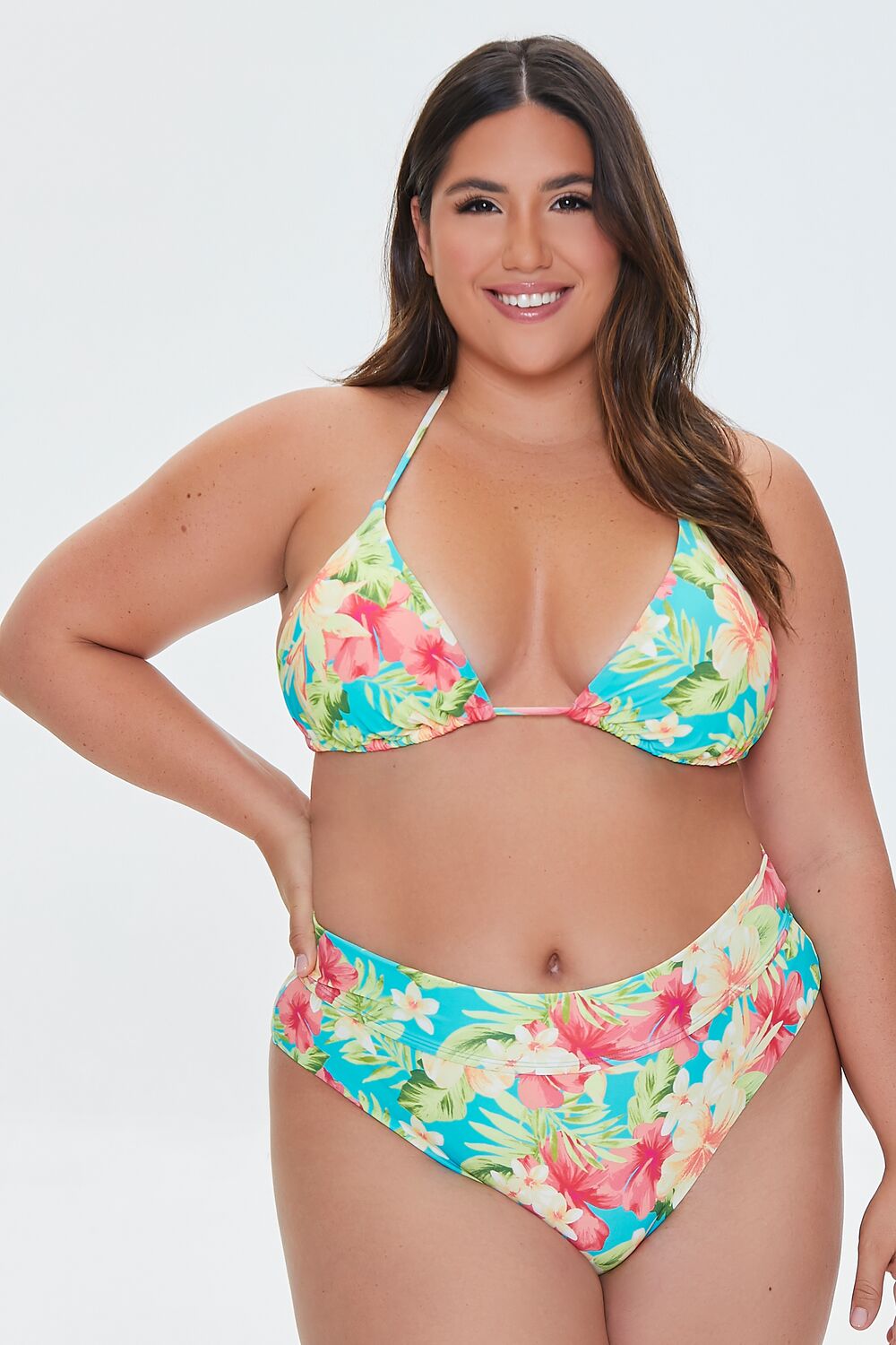 Plus Size Tropical Print Bikini Bottoms - Forever 21