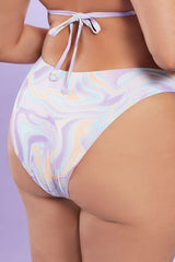 Plus Size Oil Slick Bikini Bottoms - Forever 21