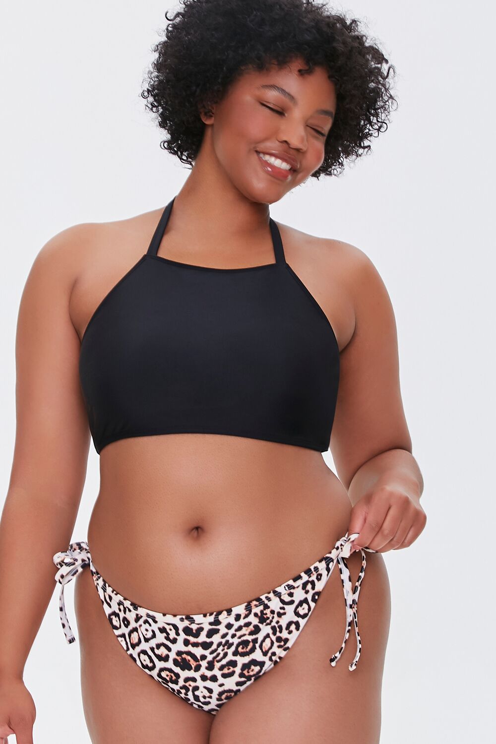 Plus Size Leopard Bikini Bottoms - Forever 21