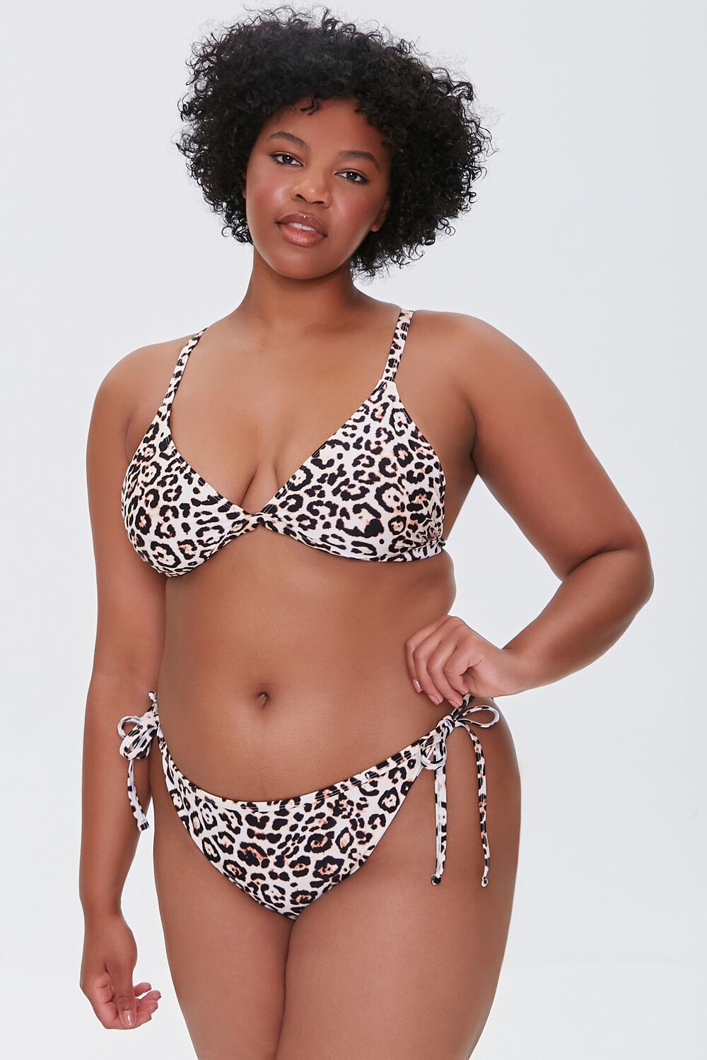 Plus Size Leopard Bikini Bottoms - Forever 21