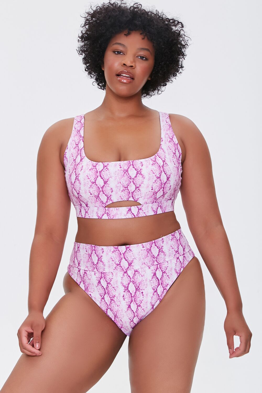 Plus Size Snake Print Bikini Bottoms - Forever 21