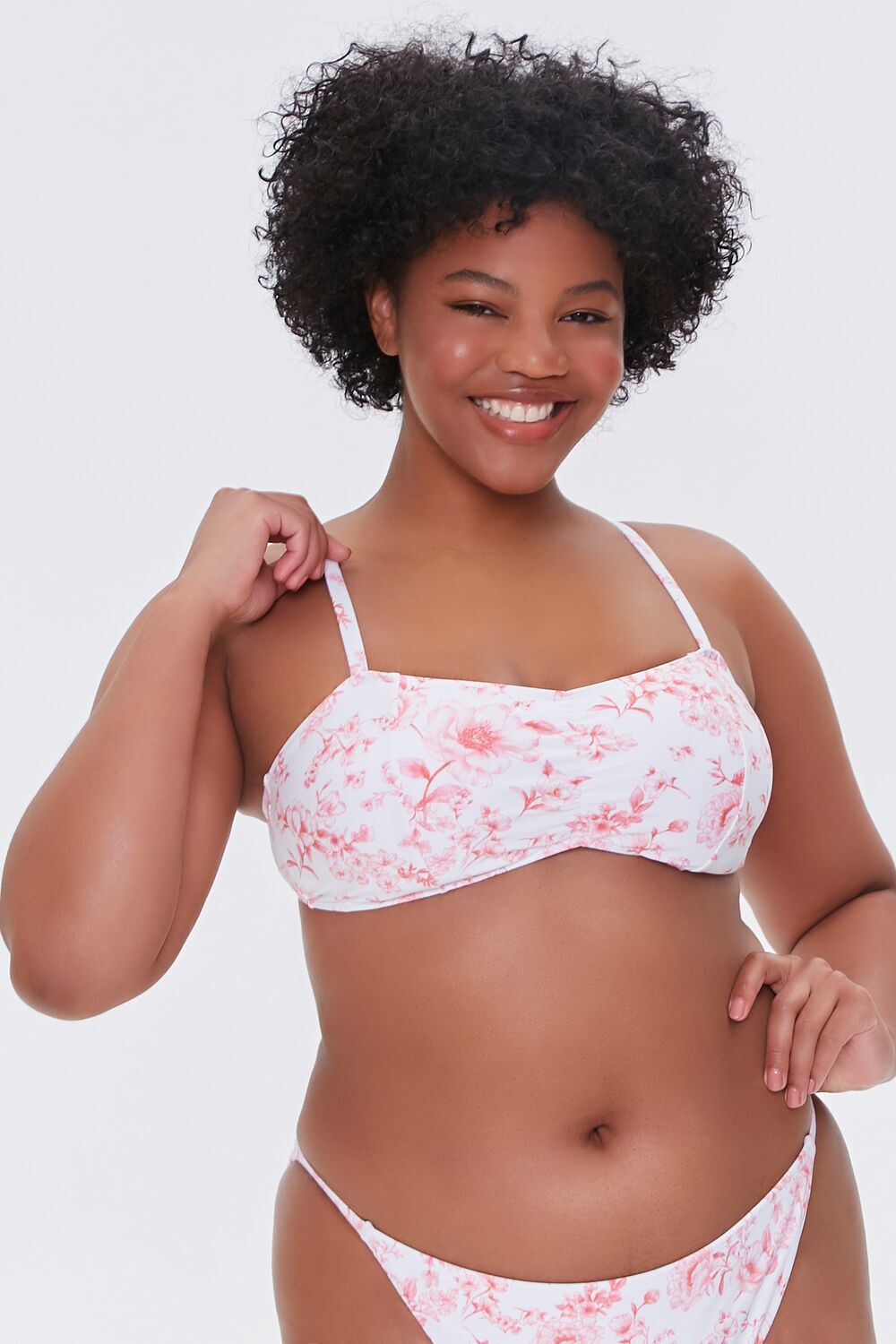Plus Size Floral Print Bralette Bikini Top - Forever 21