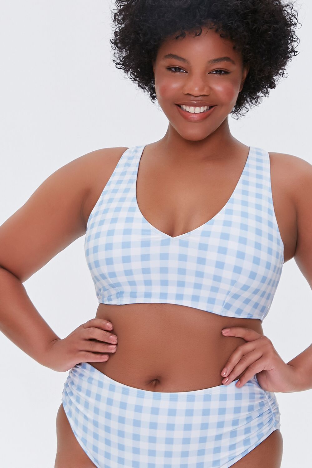 Plus Size Gingham Bralette Bikini Top - Forever 21