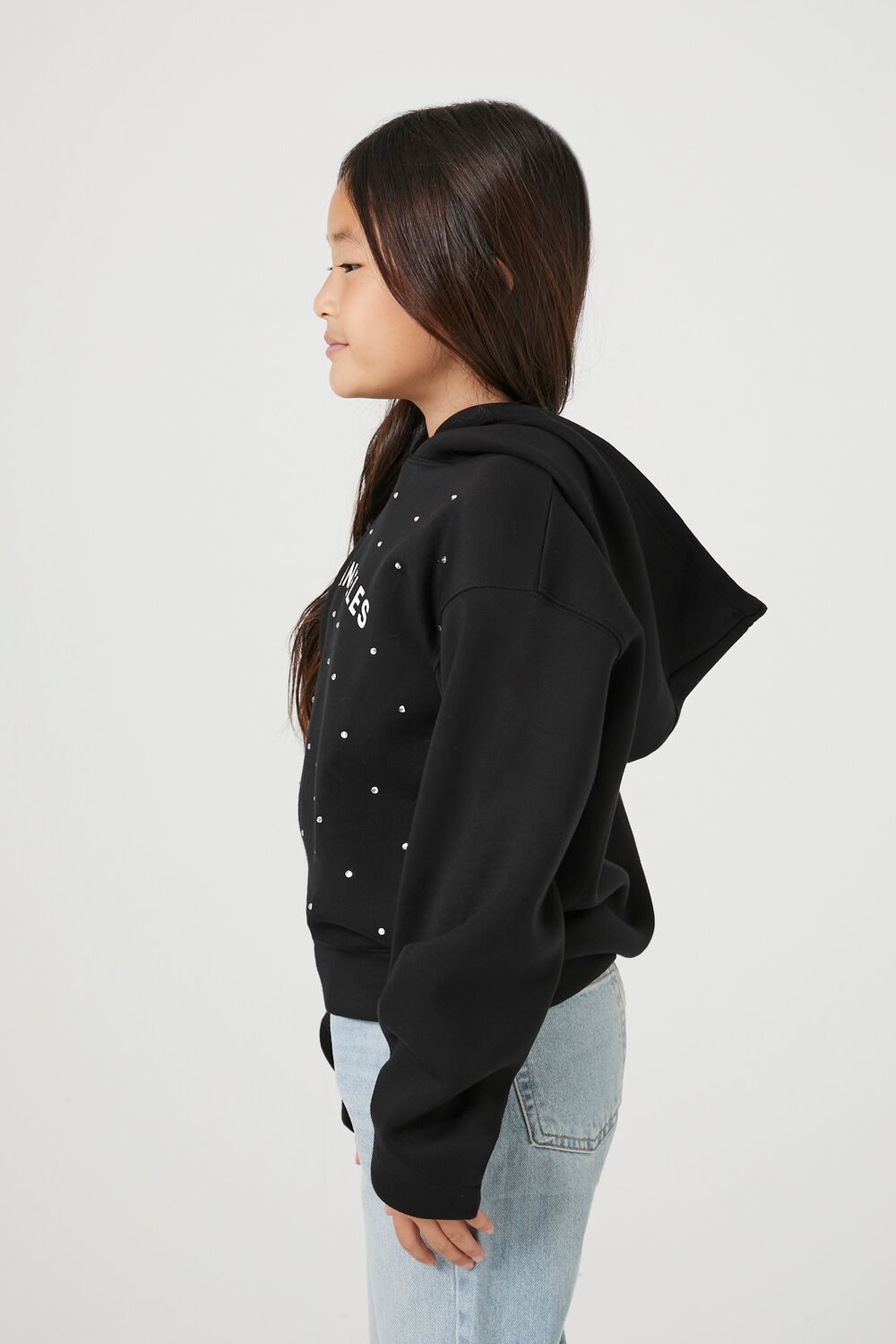 Girls Rhinestone Los Angeles Hoodie (Kids) - Forever 21