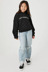 Girls Rhinestone Los Angeles Hoodie (Kids) - Forever 21