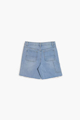Girls Frayed Denim Shorts (Kids) - Forever 21